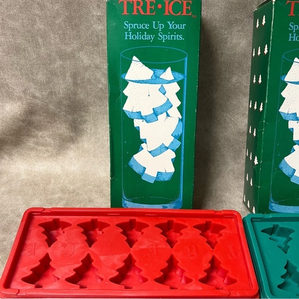 Vintage Tre Ice Christmas Tree Ice Cube Trays -Set of 2 Boxes